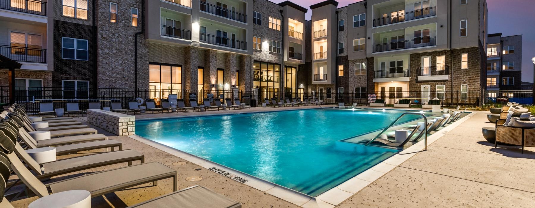 a swimming pool in a courtyard