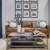 a living room with a couch and coffee table