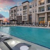 a pool in a courtyard