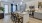a kitchen with a dining table and chairs
