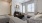 a living room with a couch and a table